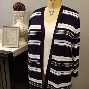 Calvin Klein Striped Plus Size 2x Duster Cardigan